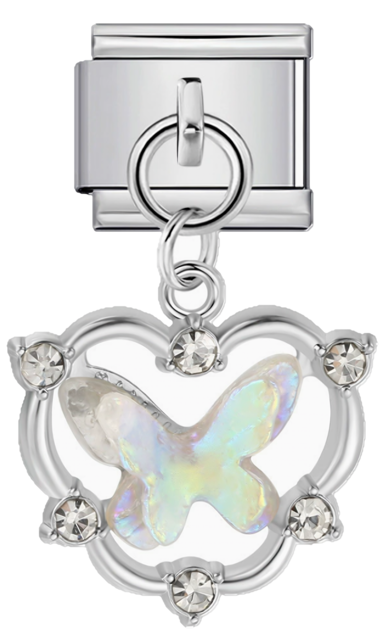Opalescentni beli leptir privezak