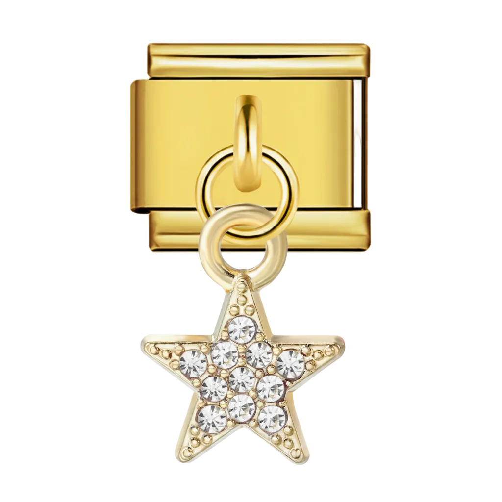 Dijamantska zvezda zlatni privezak