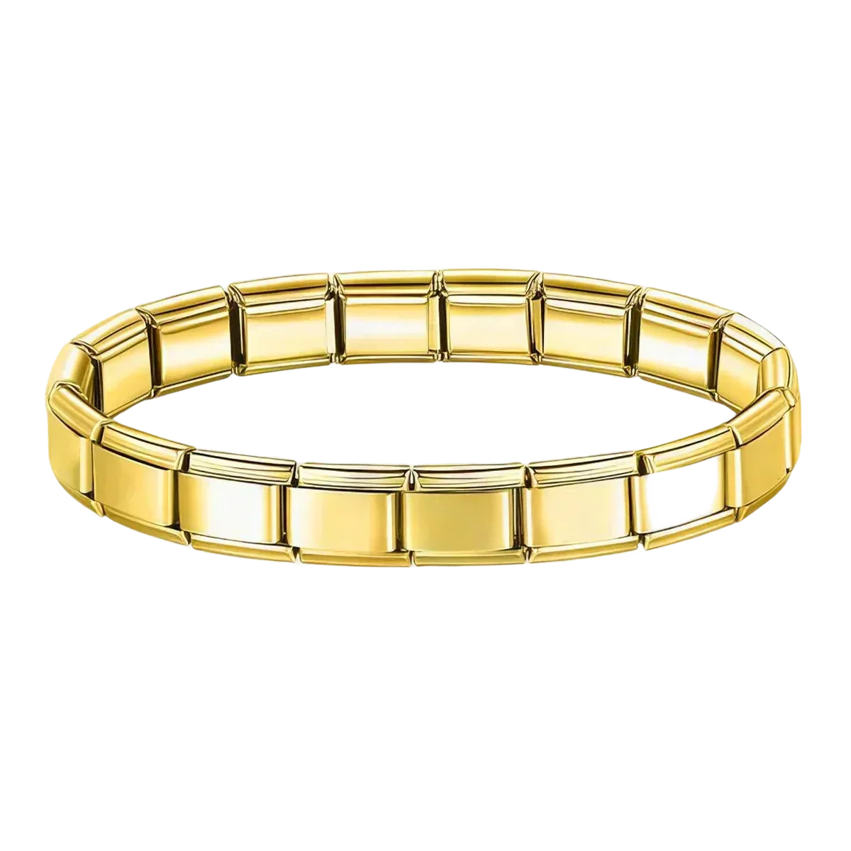Gold bracelet on a white background