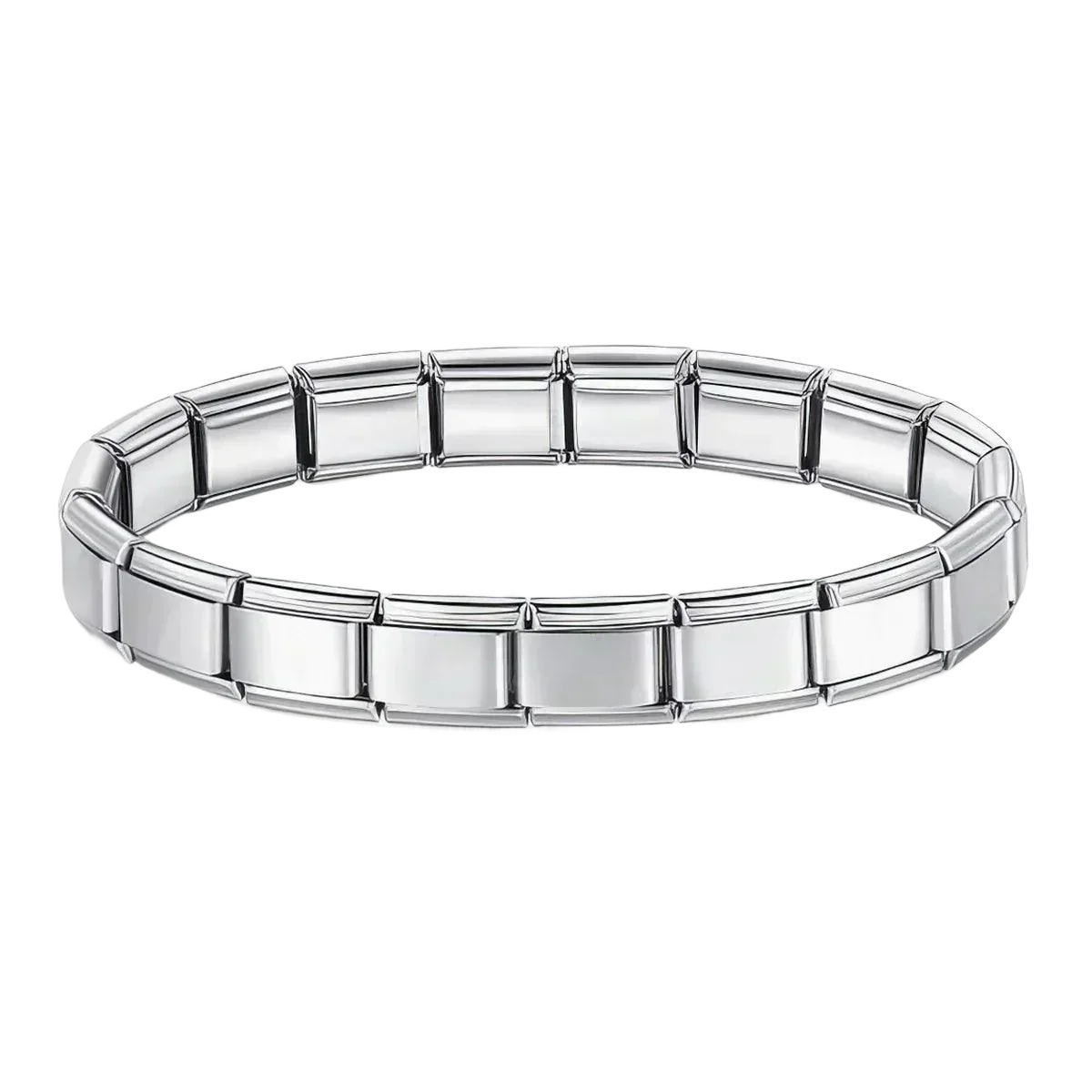 Silver bracelet on a white background