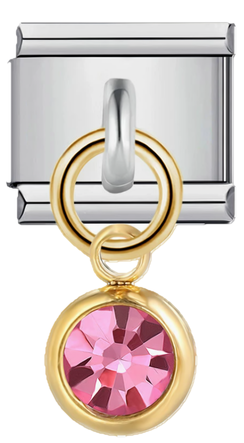 Roze dragi kamen srebrni privezak