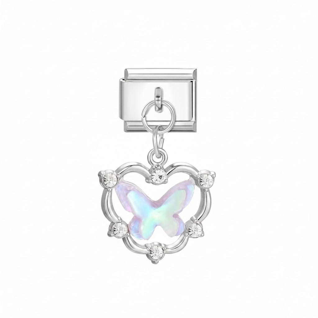Opalescentni beli leptir privezak
